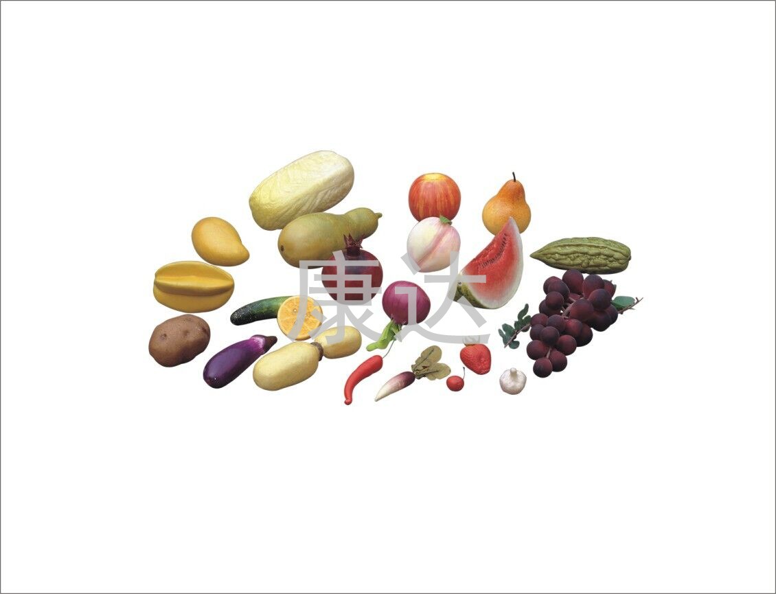 Simulation of fruits, vegetables